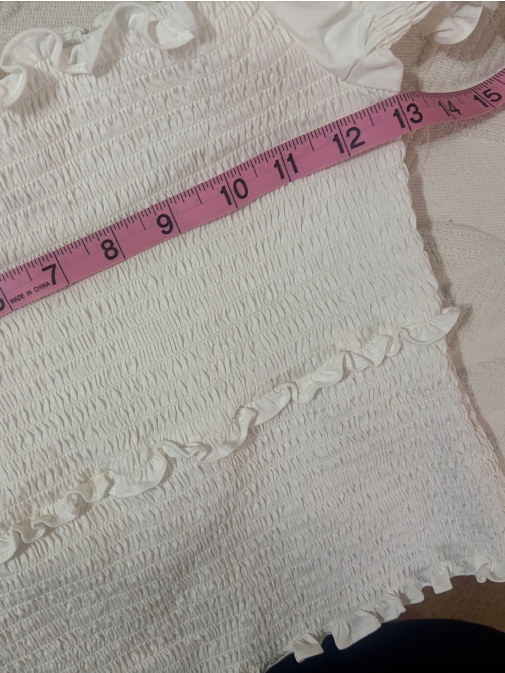 Like new designer Cinq a Sept White Smocked Puff Sleeve Square Neck Top size S. - Picture 10 of 12